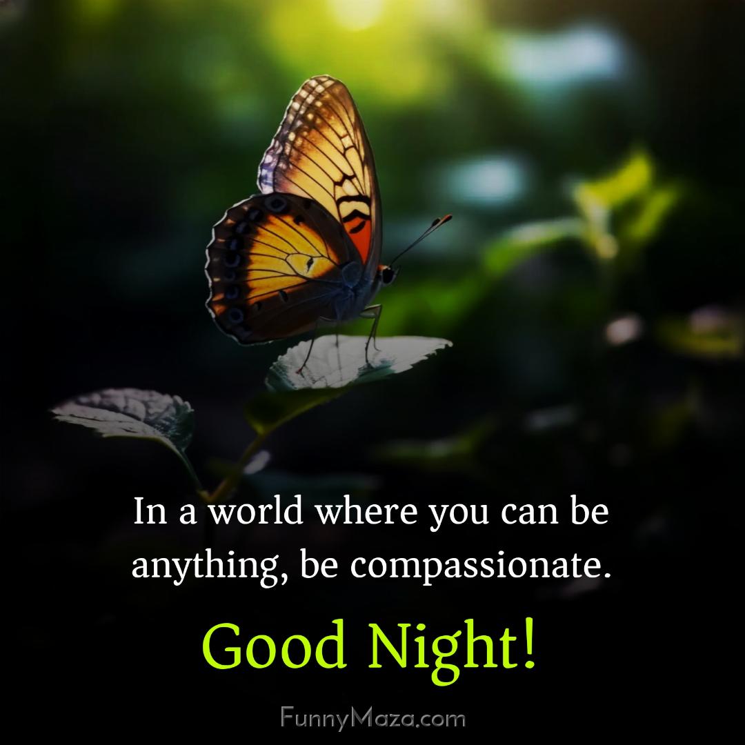 In a world where you can be anything be compassionate