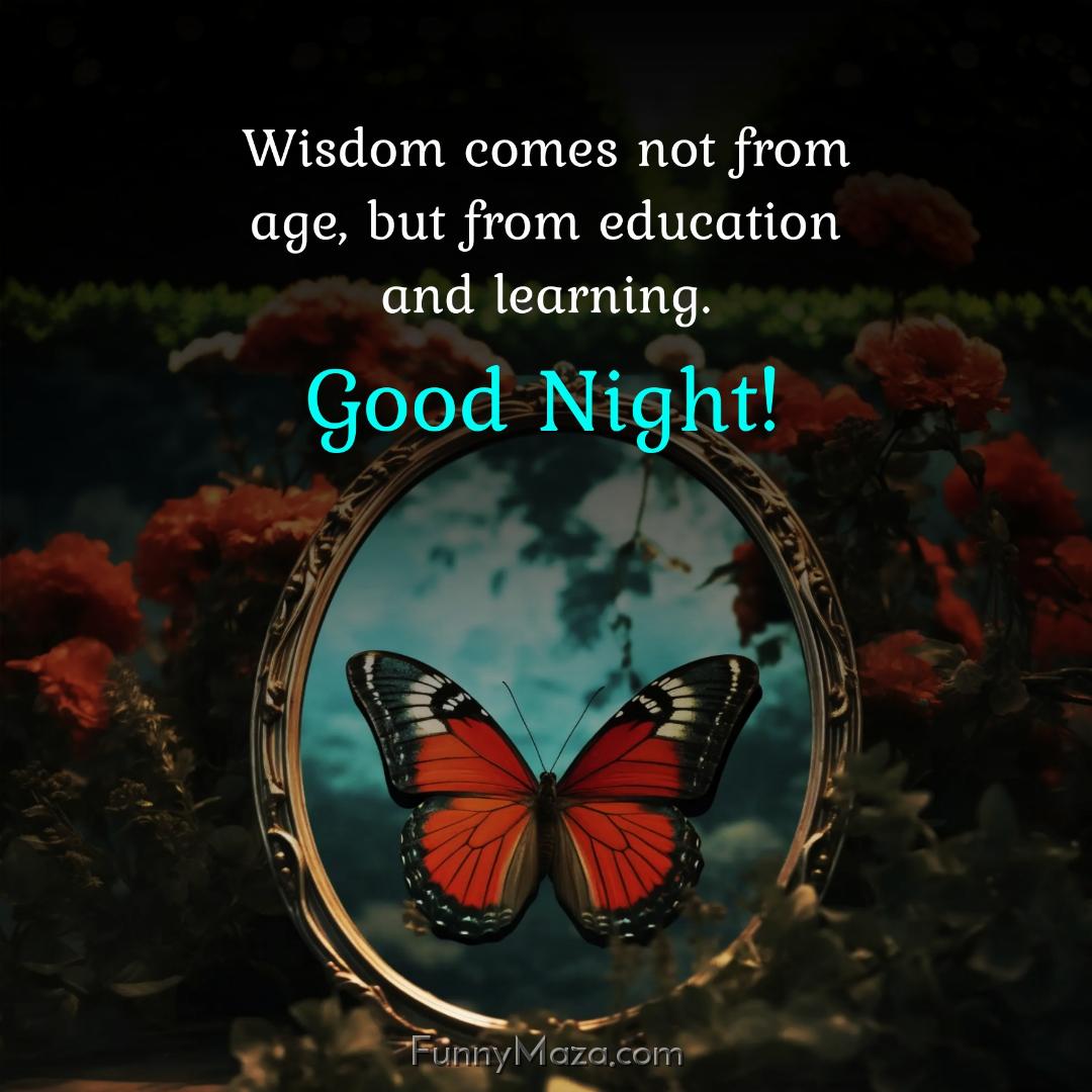 Wisdom comes not from age but from education and learning