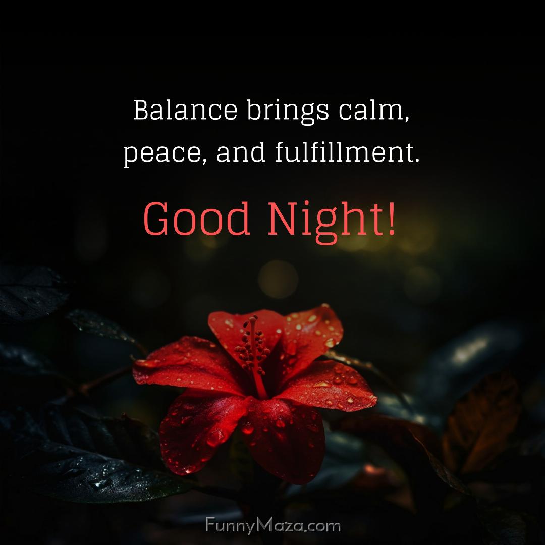 Balance brings calm peace and fulfillment