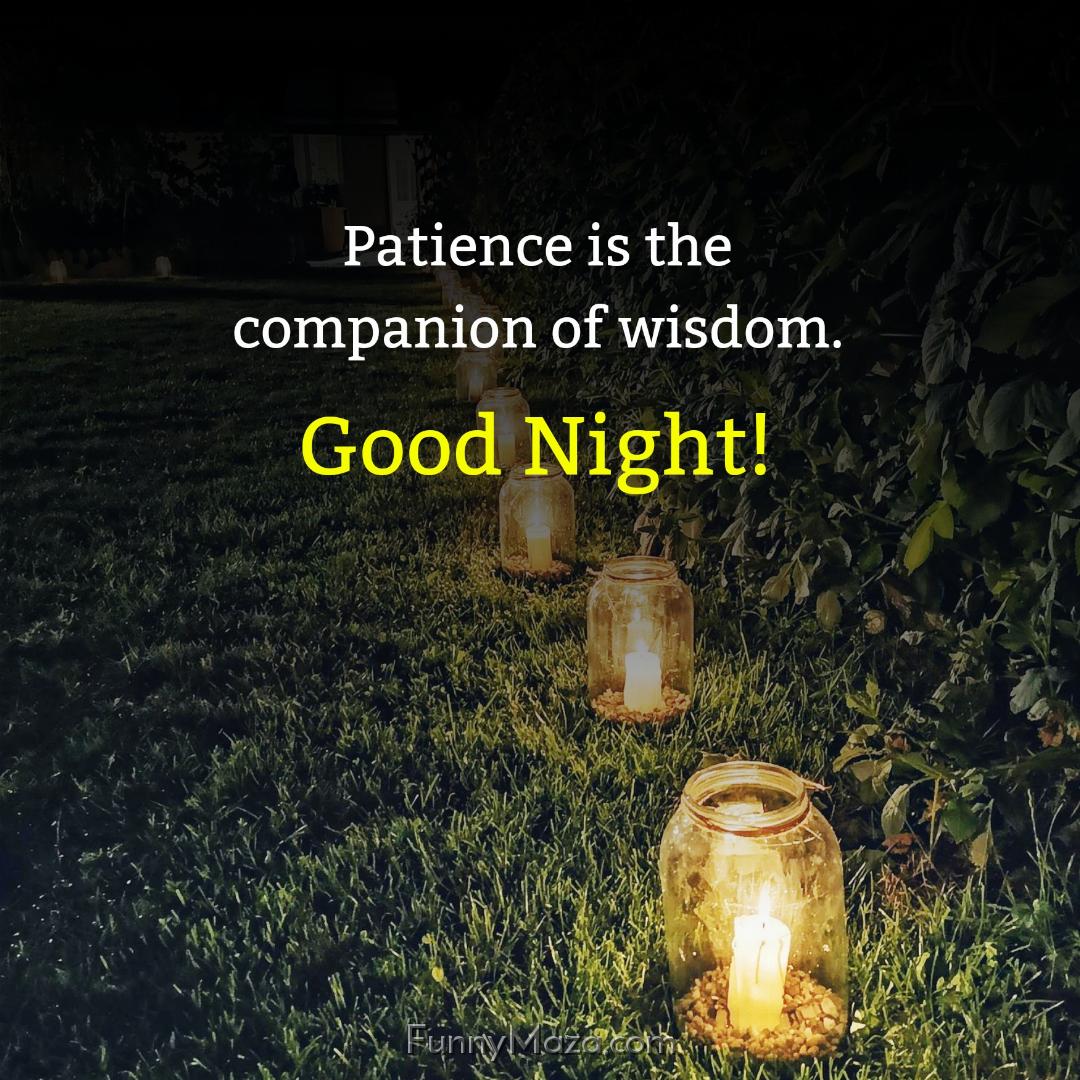 Patience is the companion of wisdom