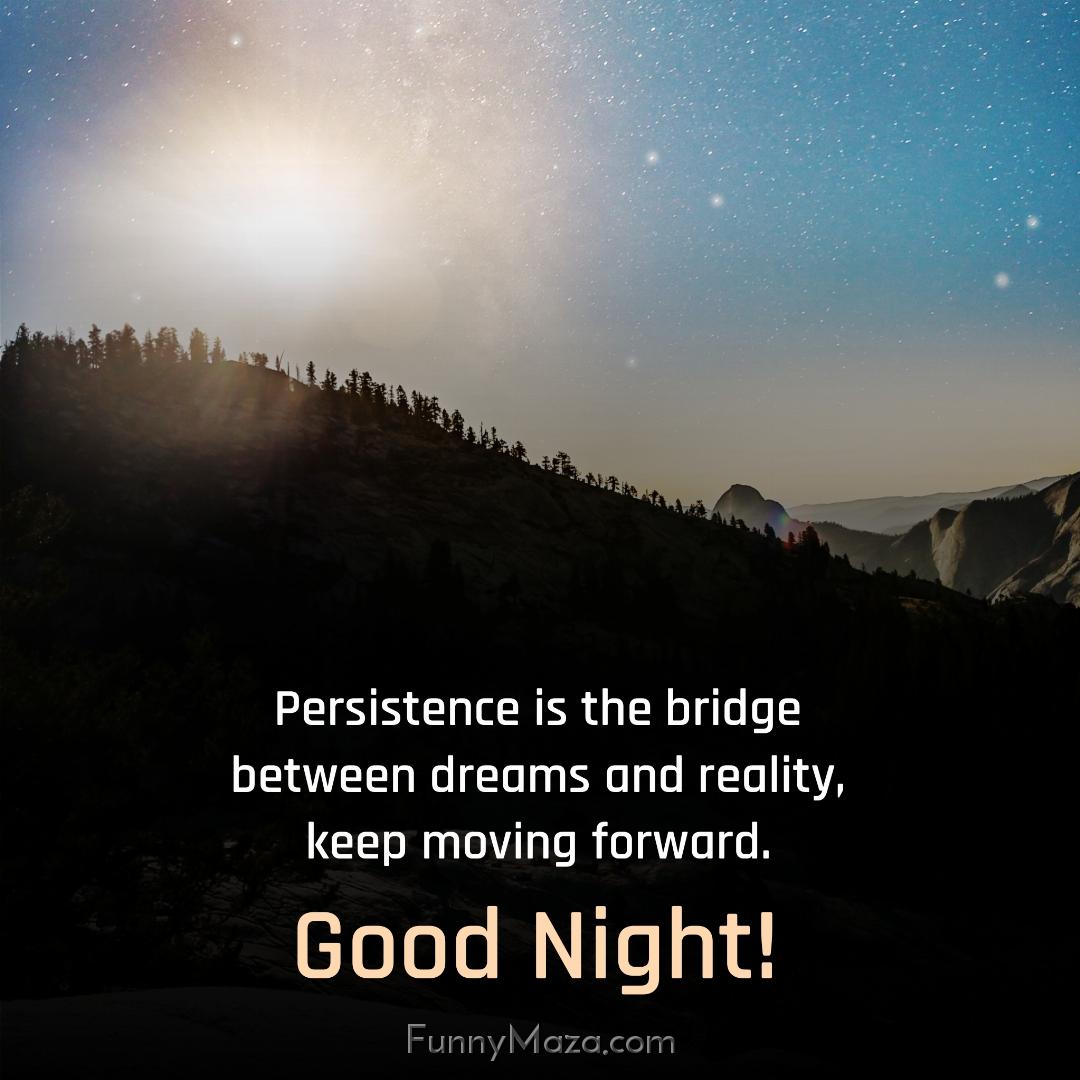 Persistence is the bridge between dreams and reality keep moving forward