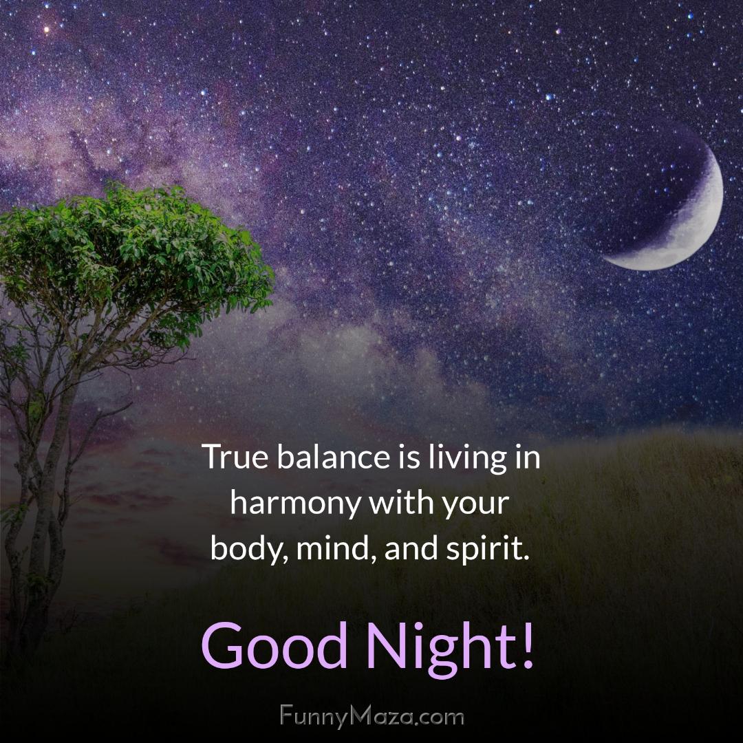 True balance is living in harmony with your body mind and