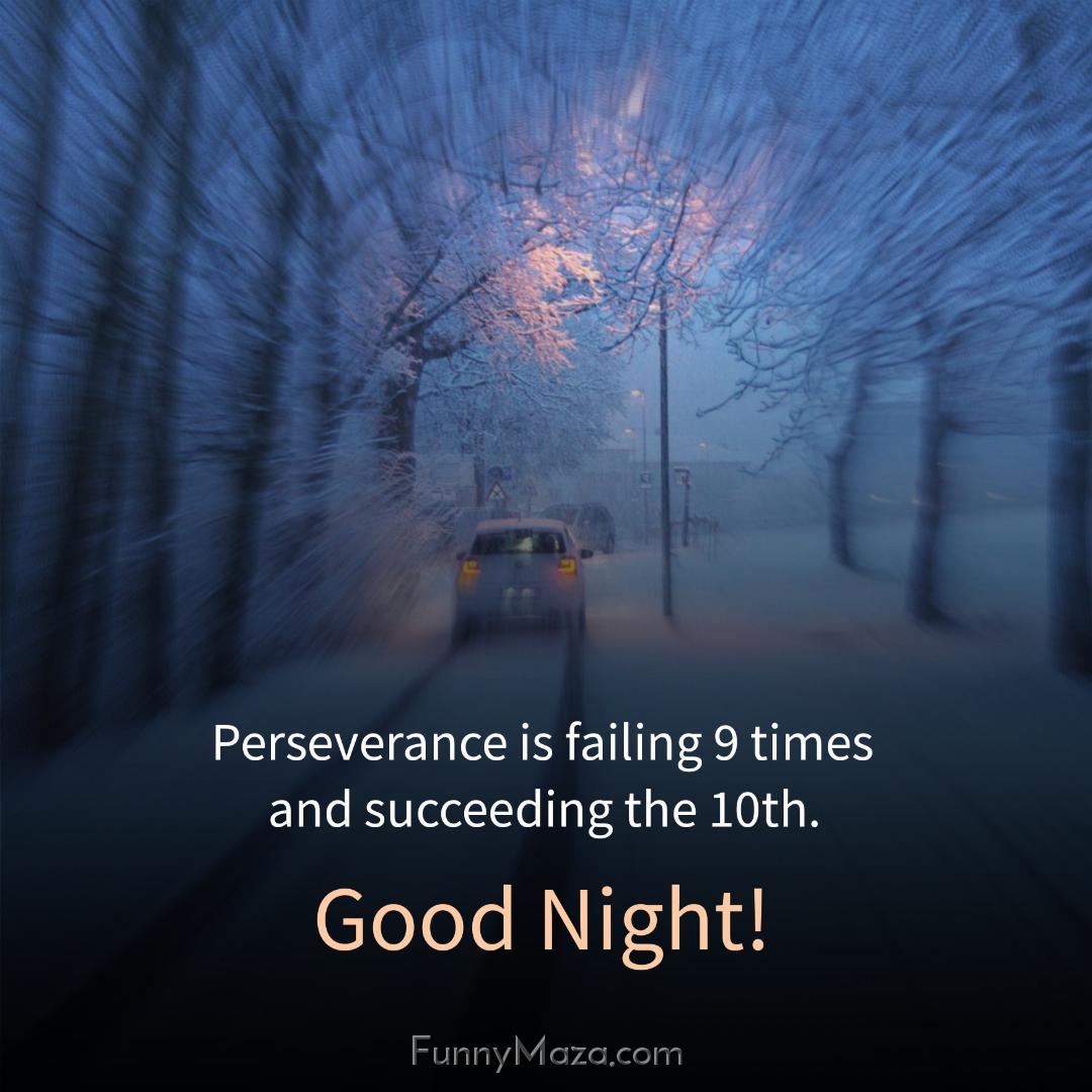 Perseverance is failing 9 times and succeeding the 10th