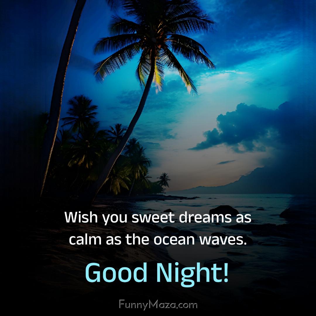 Wish you sweet dreams as calm as the ocean waves