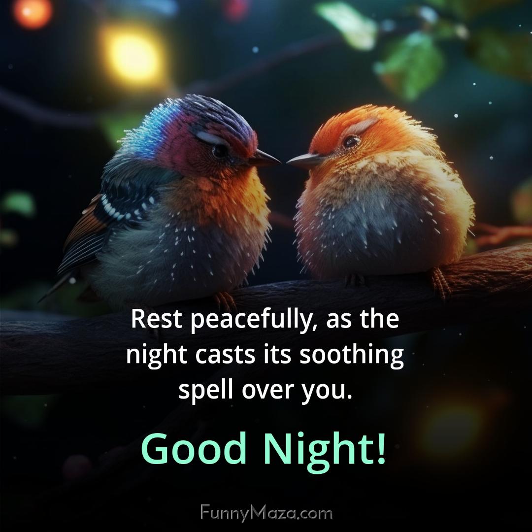 Rest peacefully as the night casts its soothing spell over you