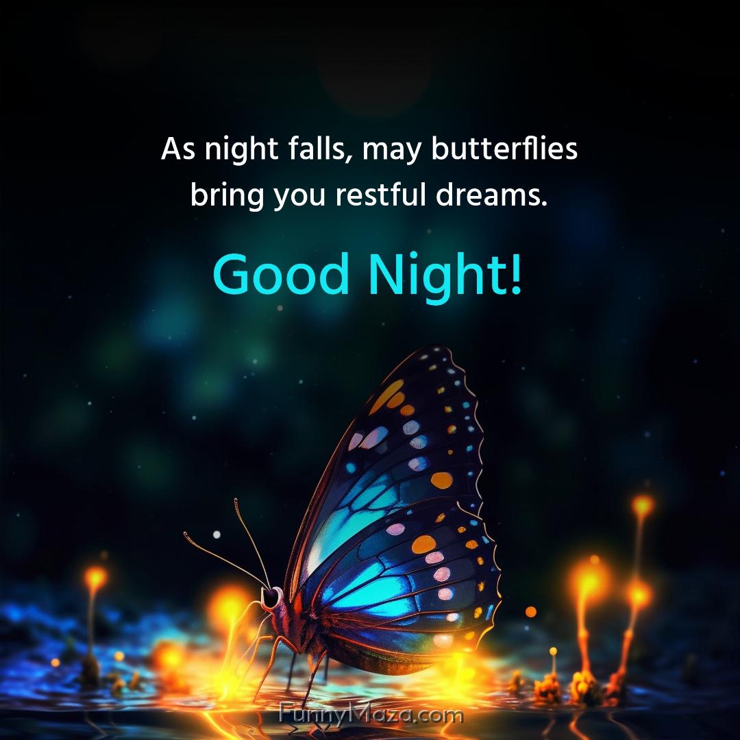 As night falls may butterflies bring you restful dreams