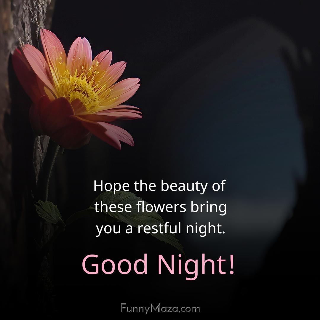 Hope the beauty of these flowers bring you a restful night