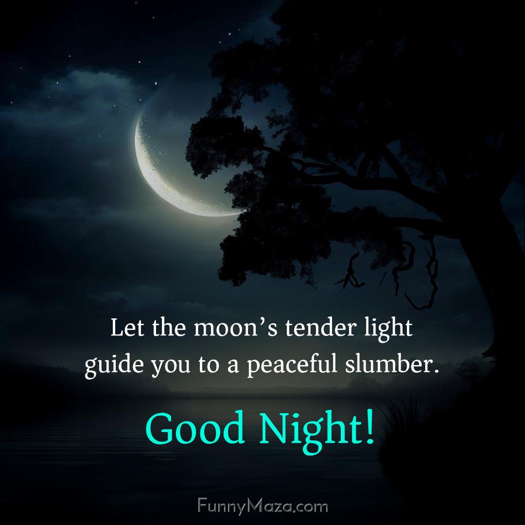 Let the moon’s tender light guide you to a peaceful slumber