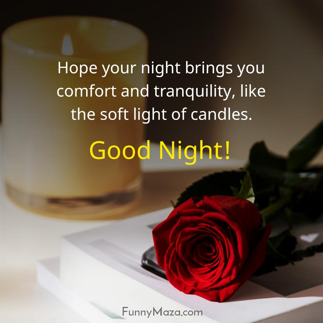 Hope your night brings you comfort and tranquility like the soft