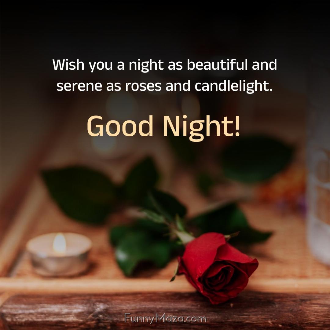 Wish you a night as beautiful and serene as roses and