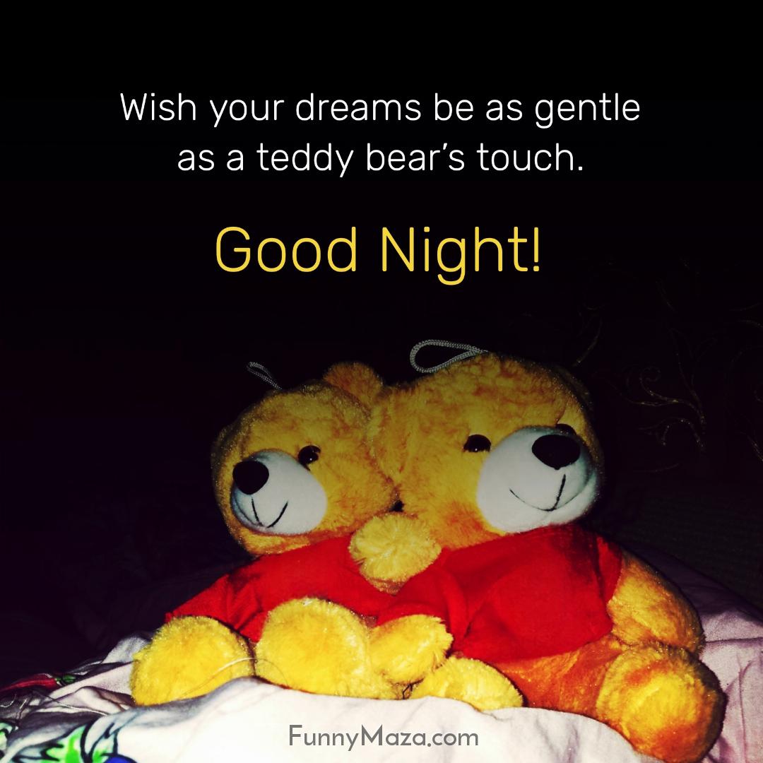 Wish your dreams be as gentle as a teddy bear’s touch