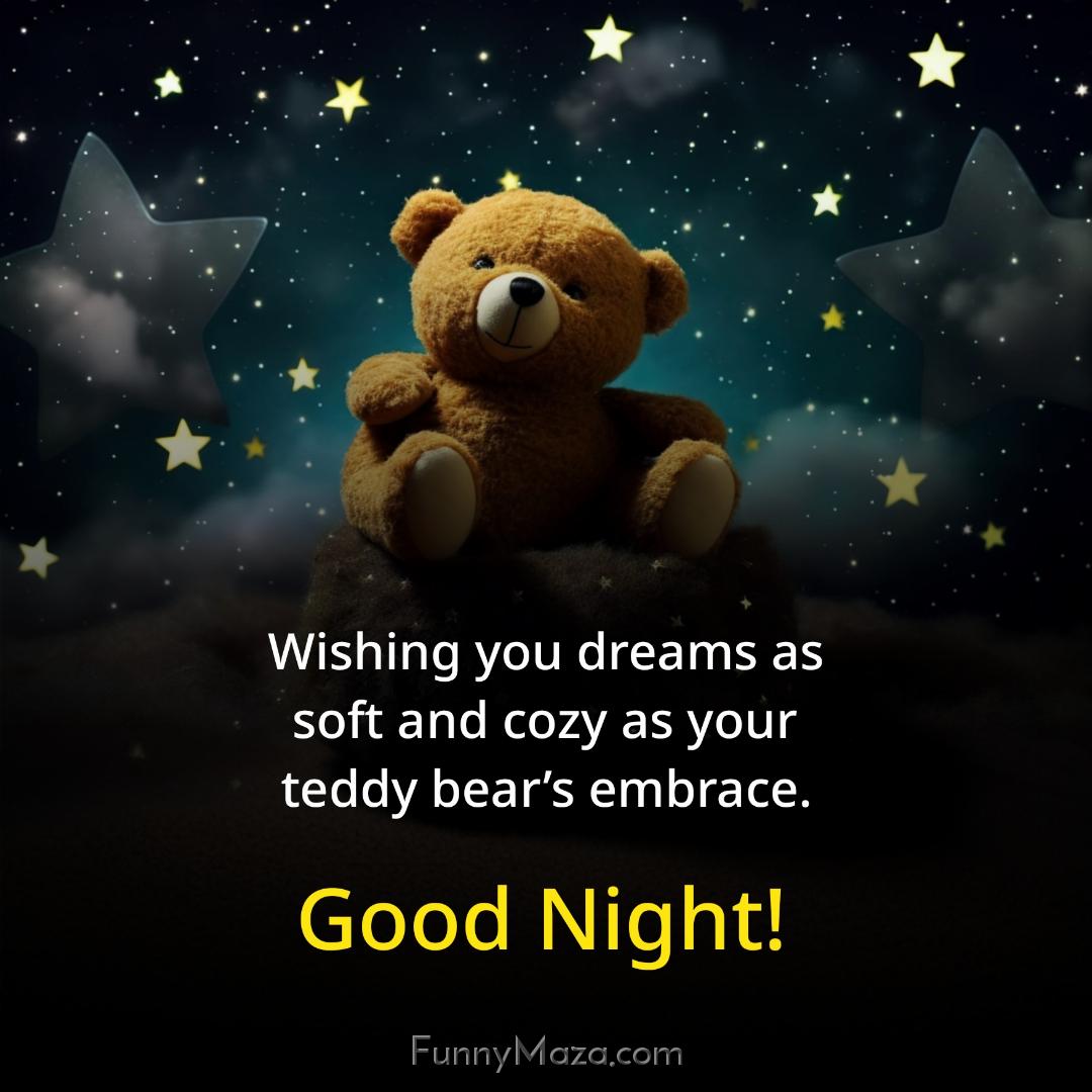 Wishing you dreams as soft and cozy as your teddy bear’s