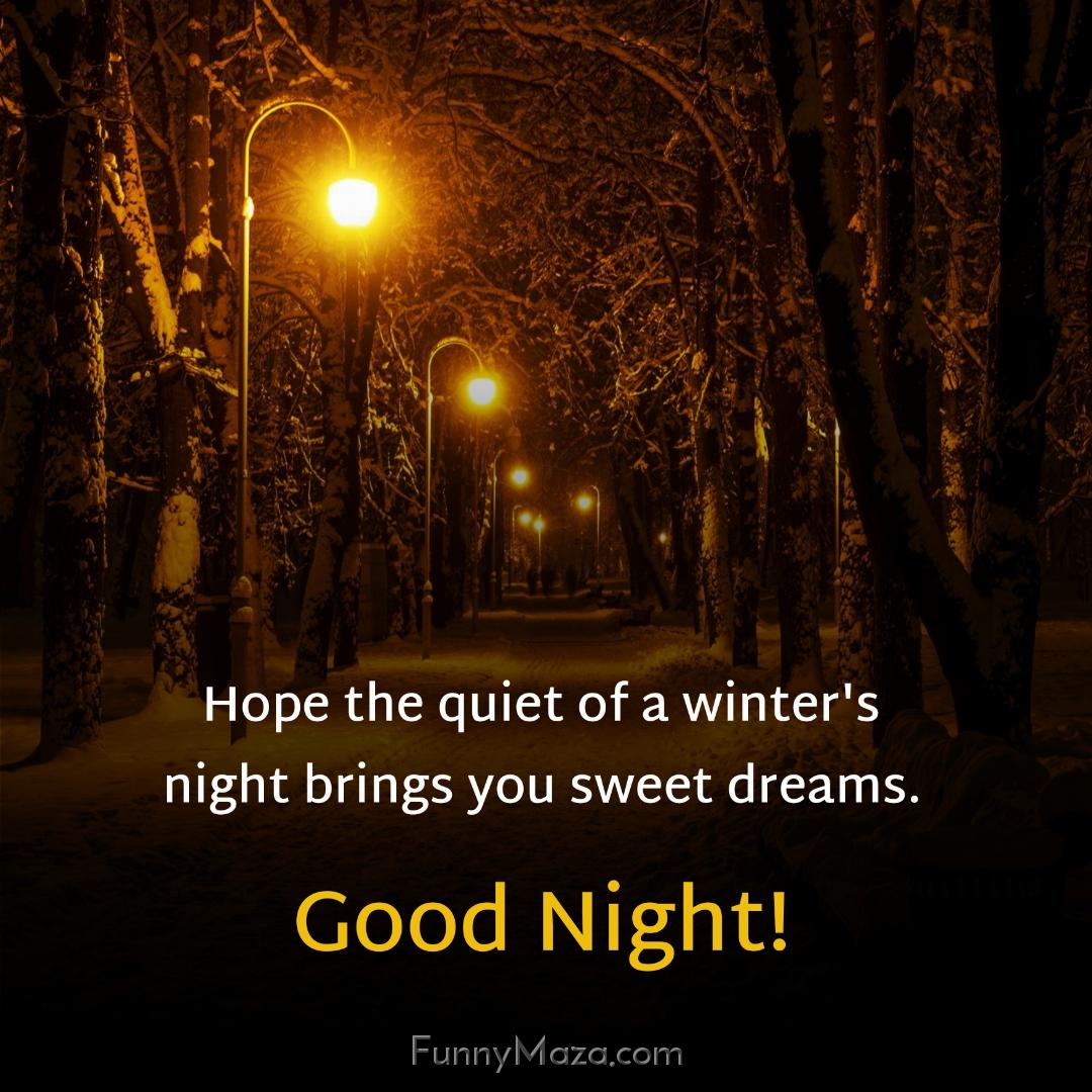 Hope the quiet of a winter's night brings you sweet dreams