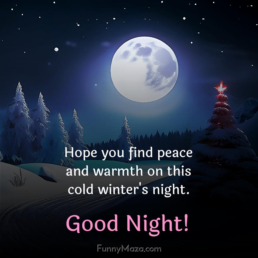 Hope you find peace and warmth on this cold winter's night