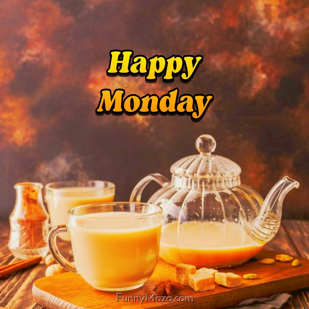 Happy Monday Tea Wallpaper