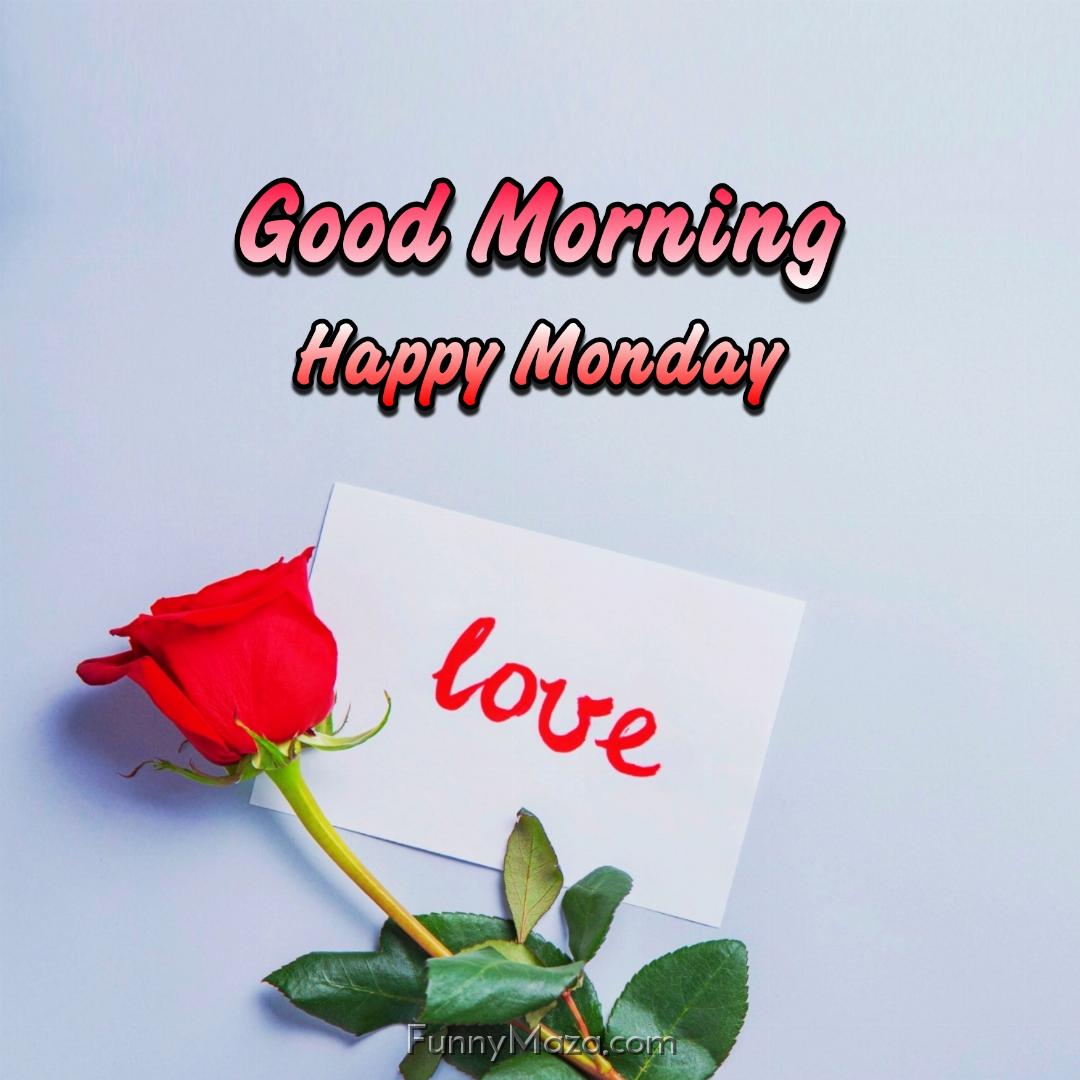 Good Morning Happy Monday Rose Love Wallpaper