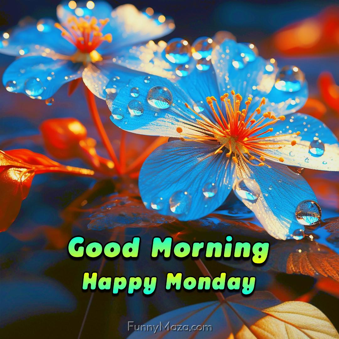 New Good Morning Happy Monday Dew Drops Images 2024 HD Download