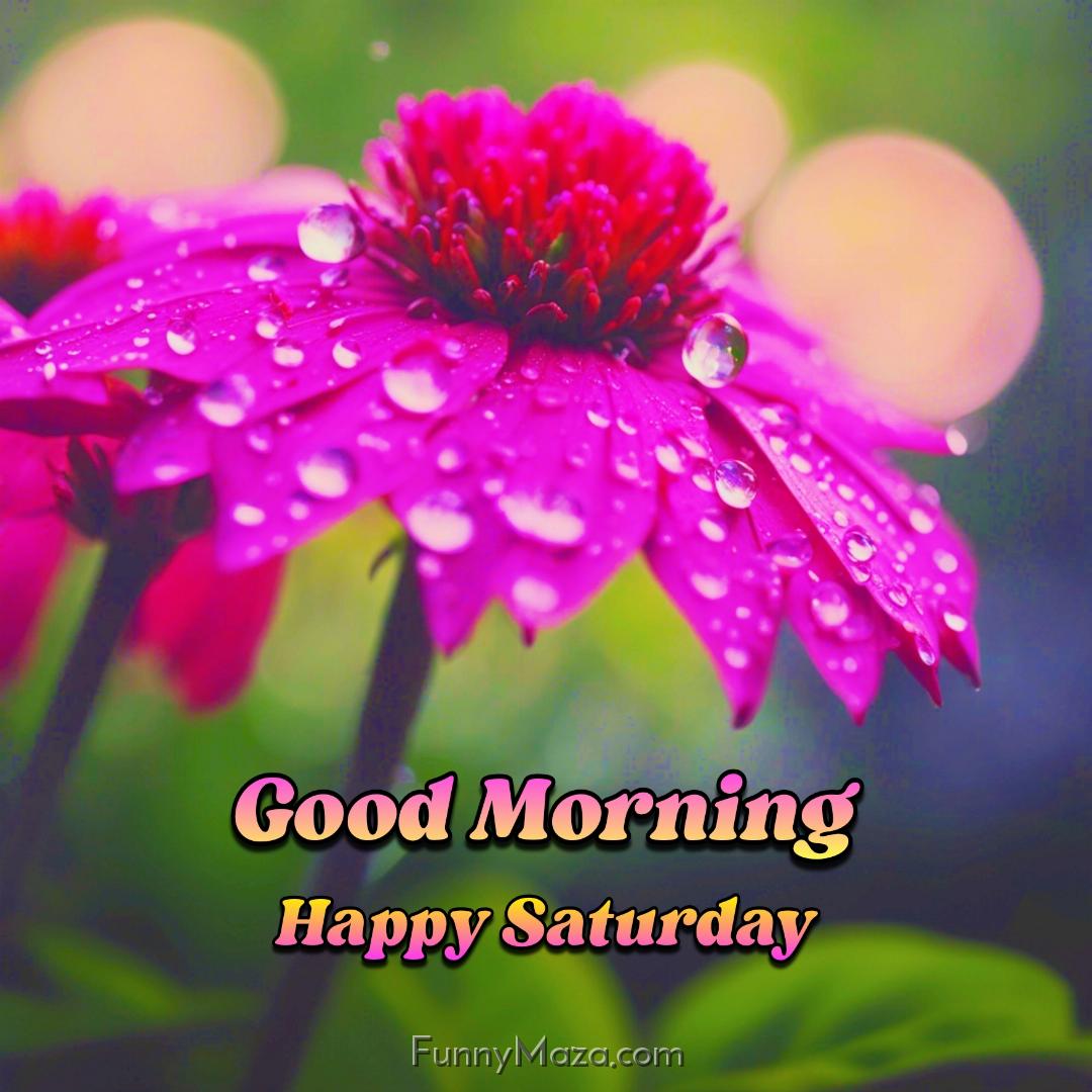 Good Morning Happy Saturday Dew Drops Wallpaper