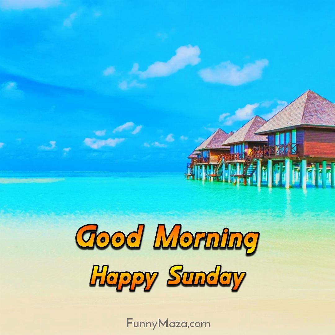 New Good Morning Happy Sunday Beach Images 2024 HD Download