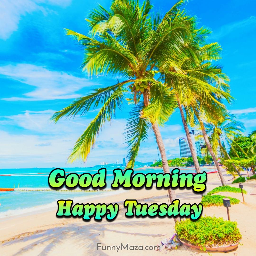 Good Morning Happy Tuesday Beach Wallpaper