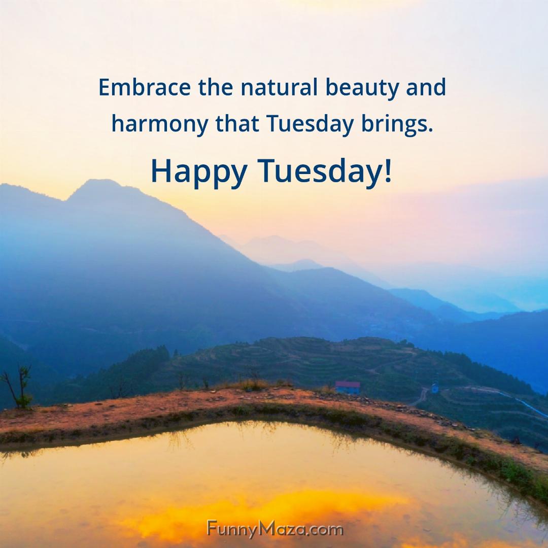 Embrace the natural beauty and harmony that Tuesday brings