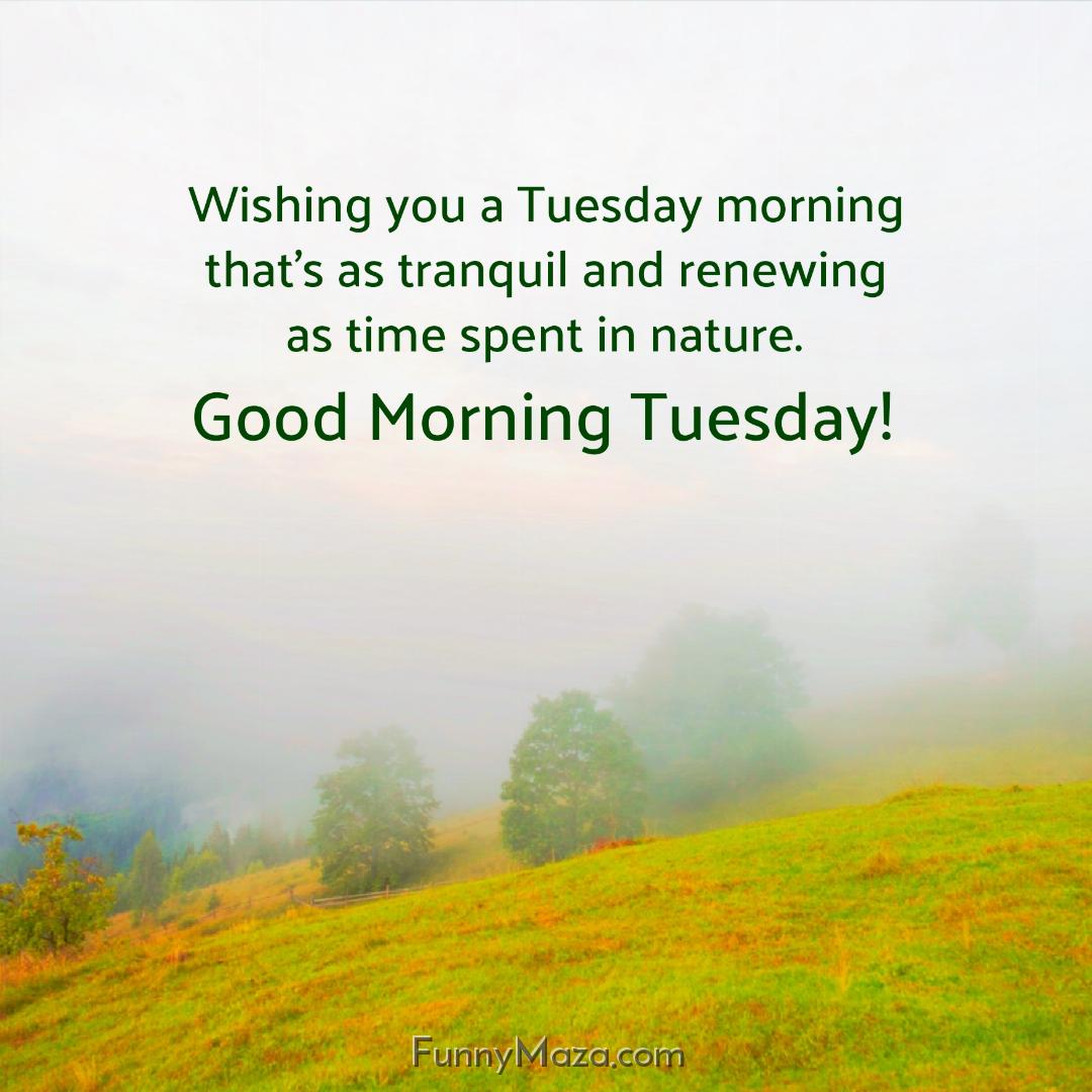 Wishing you a Tuesday morning that’s as tranquil and renewing as